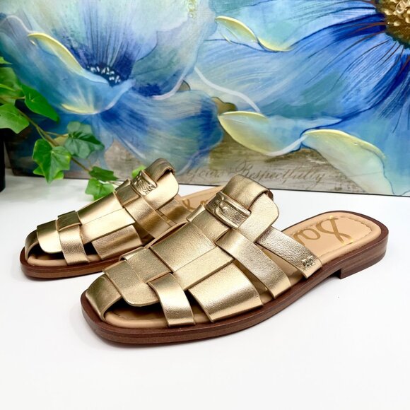 Sam Edelman Dina Fisherman Mule in Gold Quartz Leather size 6 - Picture 7 of 11